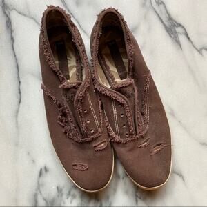 Keds X BCBGMaxazria Slip-on Brown Canvas Sneakers